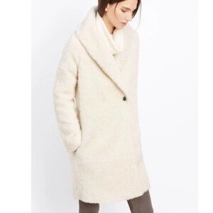Vince Fuzzy Knit Boucle Coat, Medium